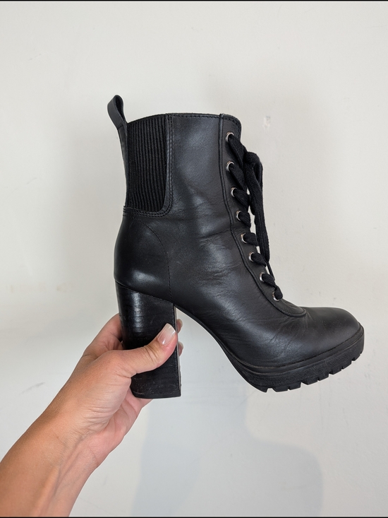 Steve Madden Shoes - Steve Madden Latch Black Lace-Up Chunky Heel Ankle Boots, Size 8.5